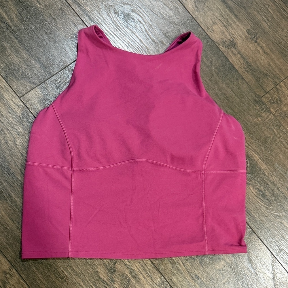 Lululemon Dusty Rose Nulu Sleeveless Top With Shelf Bra Size 12 EUC